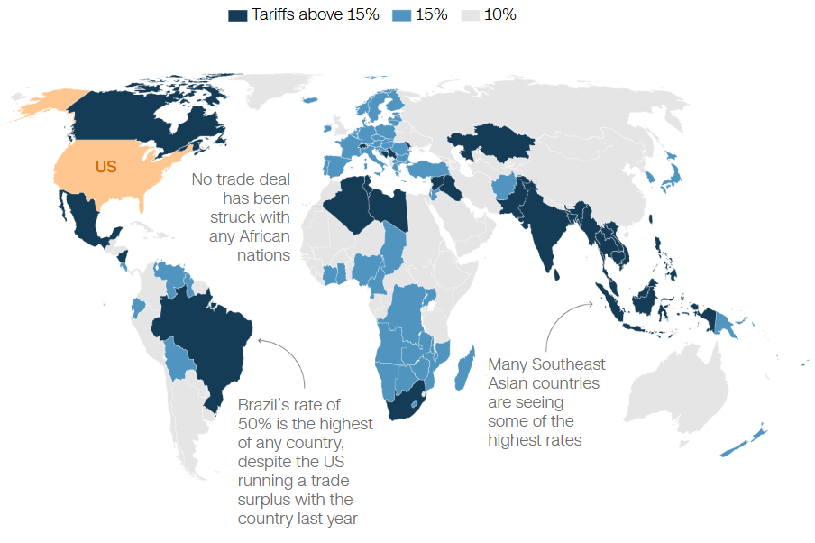 Global trading partners affected by President Donald Trump's new tariffs Global trading partners affected by President Donald Trump's new tariffs